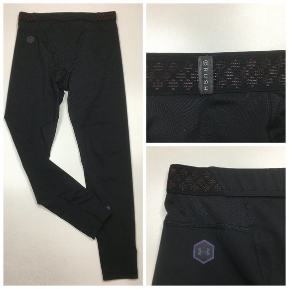 UNDER ARMOUR Black Celliant Powered Rush UA Speed Performance Pull On Leggings - Picture 1 of 12
